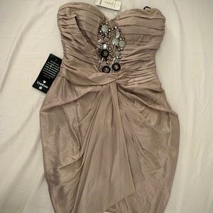 Bebe Mirror & Shine Strapless Dress
